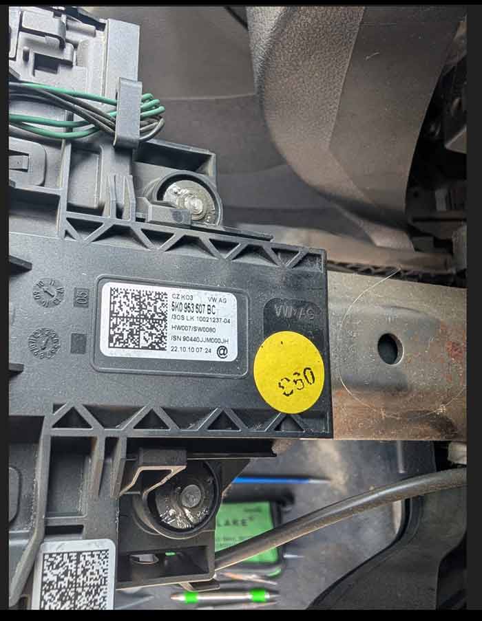 vw golf steering lock shear bolts